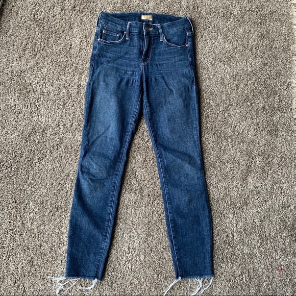 MOTHER Denim - MOTHER Denim The Looker Ankle Fray Jeans Raw Hem